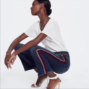 MOTHER High Waisted Looker Here Kitty, Kitty Glitter Racer Size 29